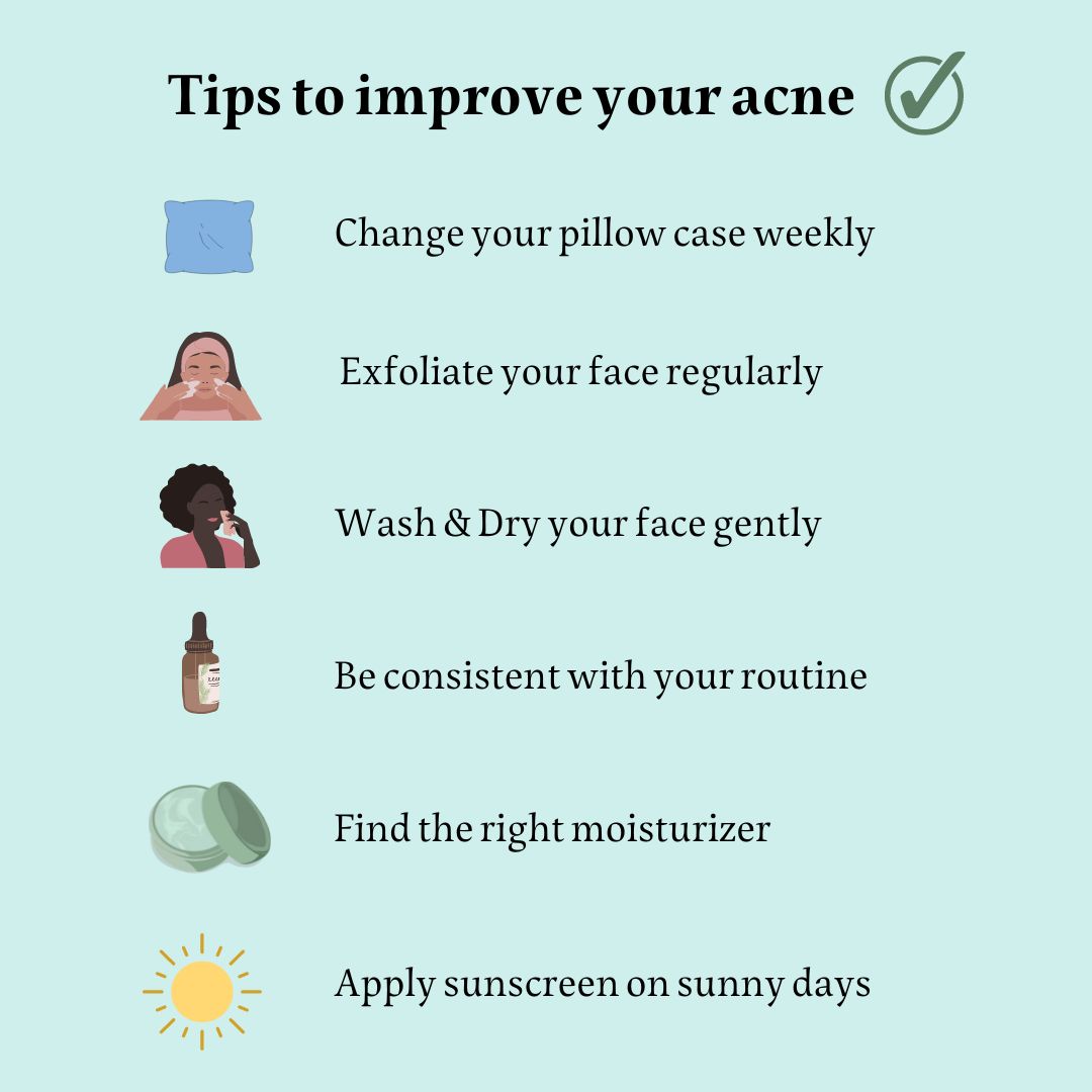 Tips to reduce acne 💆🏼 Mint Sky